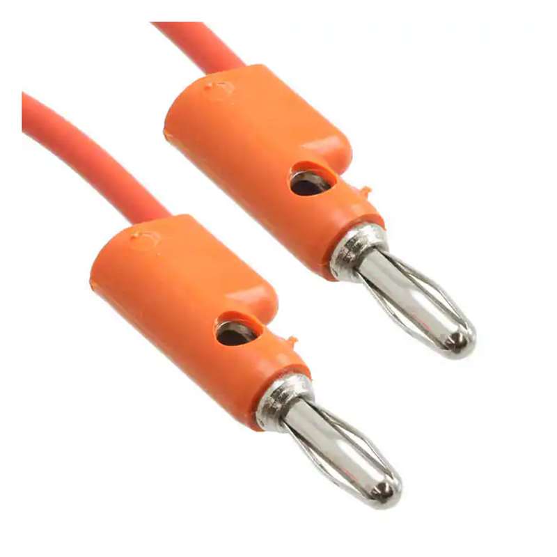 Multi-Stacking Banana Plug Patch Cord, 18", Orange